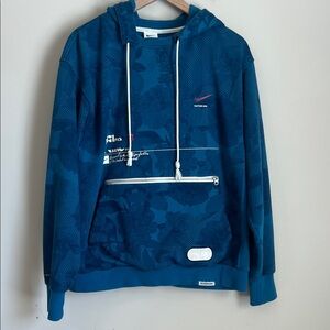Nike Standard Issue Pullover Hoodie Mens Large Blue Halftone Floratone Dri-Fit